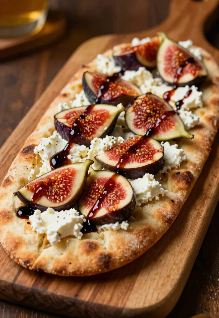 10 Vegetarian Flatbread Recipes for Easy Fresh Weeknight Plates - 10. Fig and Goat Cheese Flatbread