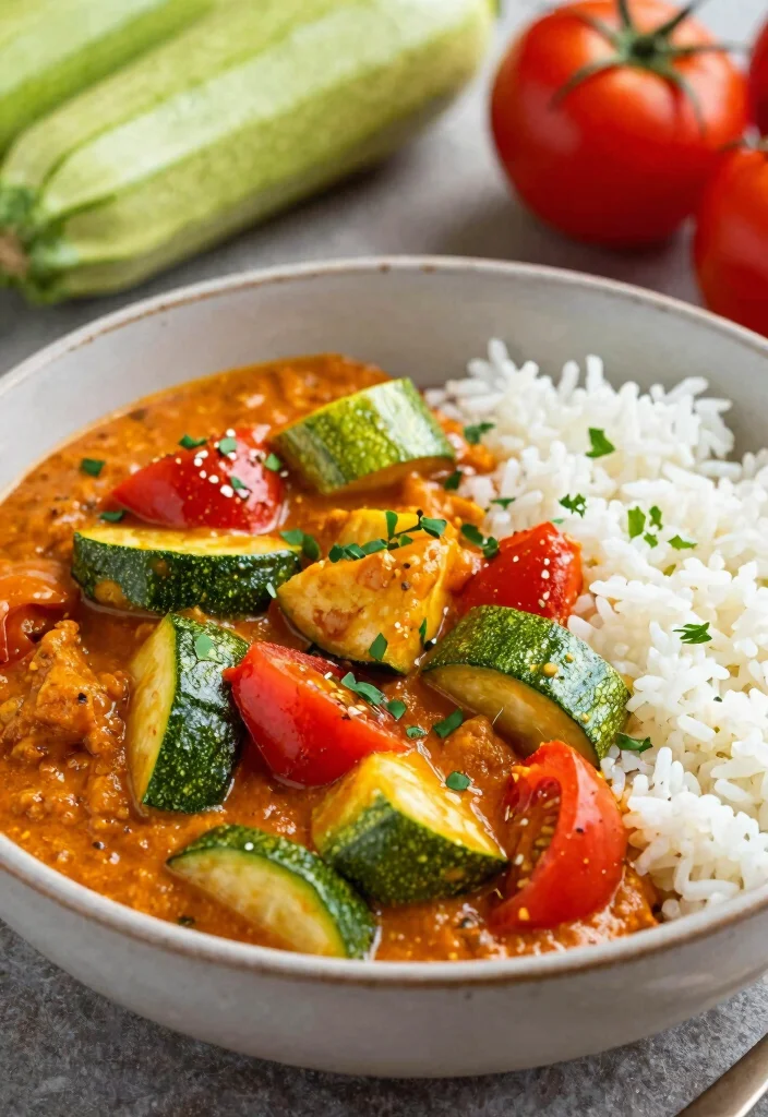12 Healthy Indian Vegetarian Recipes for Light Flavorful Meals - 11. Zucchini and Tomato Curry