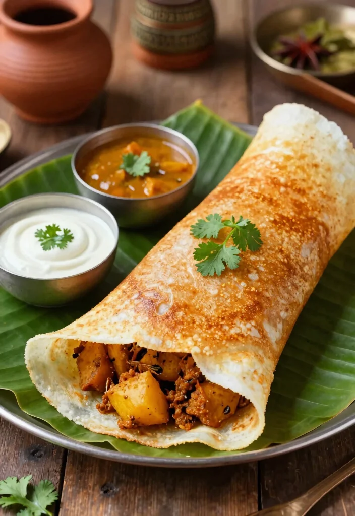 12 Indian Vegetarian Breakfast Recipes for Simple Flavorful Mornings - 1. Masala Dosa