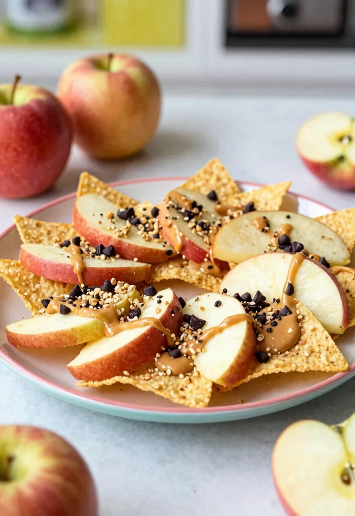 12 Low-Calorie Dessert Recipes for Light Guilt-Free Sweets - 8. Apple Nachos with Peanut Butter Drizzle