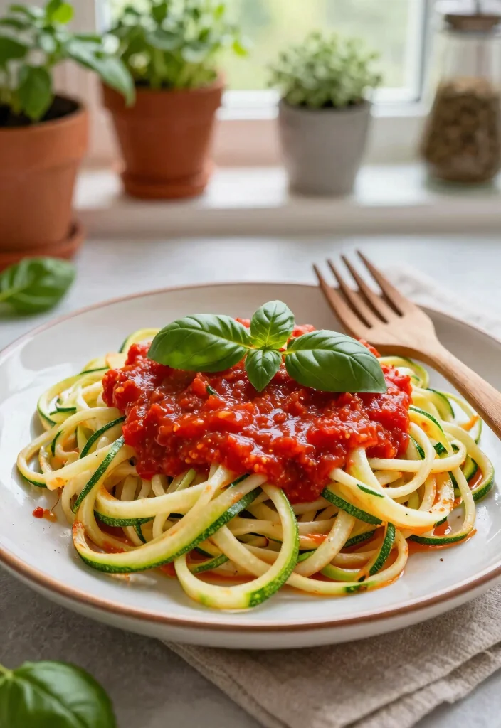 12 Low-Sodium Dinner Recipes for Light Heart-Friendly Meals - 7. Baked Zucchini Noodles with Tomato Sauce
