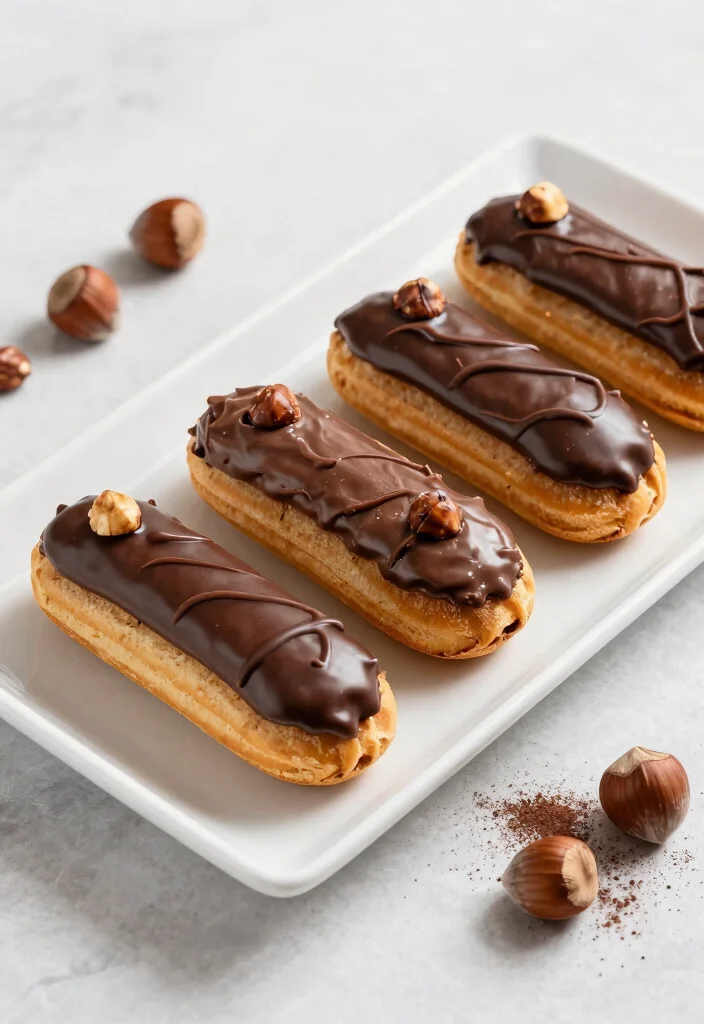 12 Puff Pastry Dessert Recipes for Easy Elegant Sweet Treats - 2. Chocolate Hazelnut Eclairs