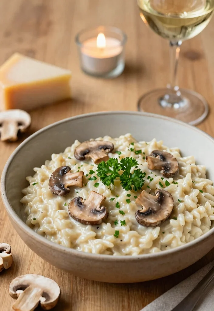 12 Romantic Dinner Recipes for Simple Impressive Evenings - 2. Creamy Mushroom Risotto