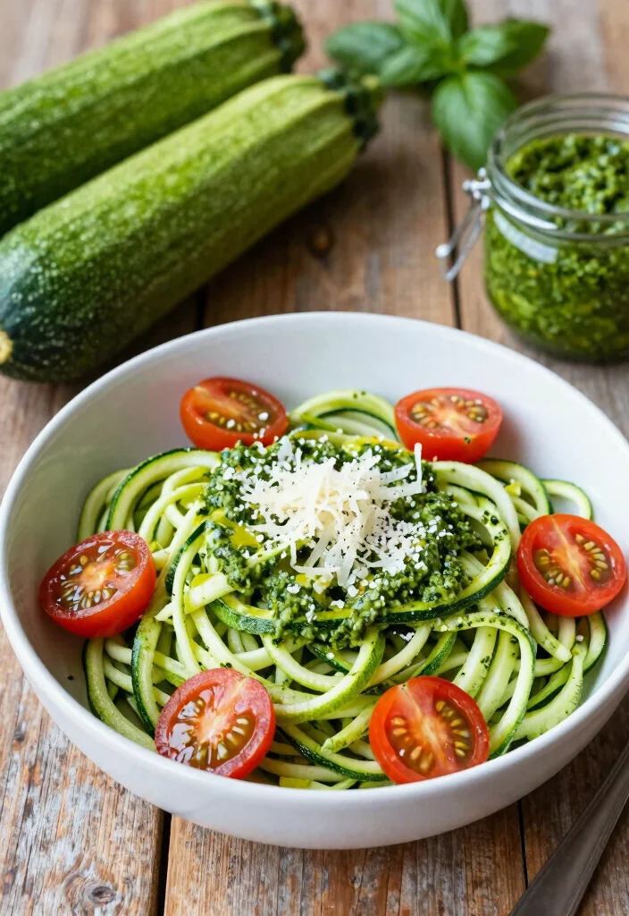 12 Romantic Dinner Recipes for Simple Impressive Evenings - 3. Zucchini Noodles with Pesto and Cherry Tomatoes
