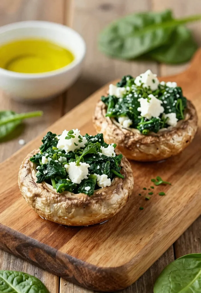 12 Romantic Dinner Recipes for Simple Impressive Evenings - 8. Spinach and Feta Stuffed Portobello Mushrooms