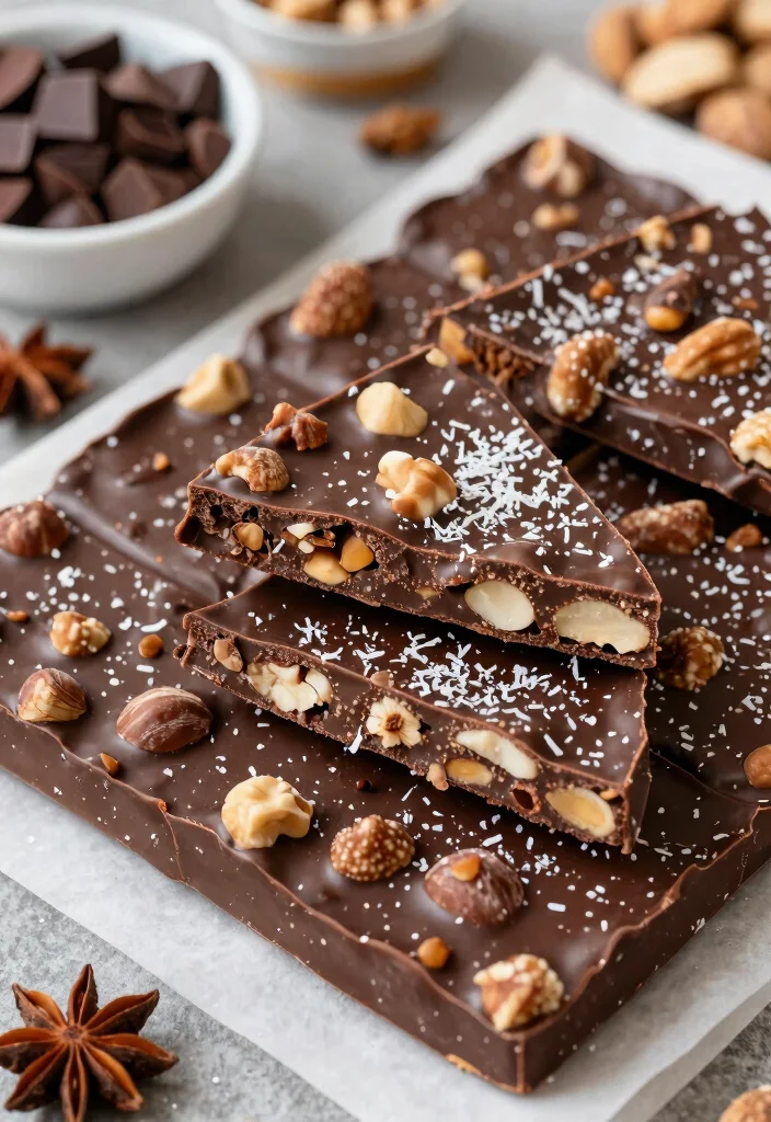 12 Sugar-Free Dessert Recipes for Easy Naturally Sweet Treats - 11. Nutty Chocolate Bark