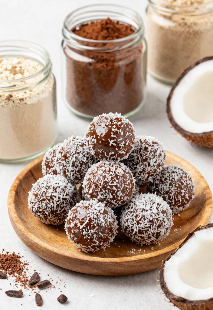 12 Sugar-Free Dessert Recipes for Easy Naturally Sweet Treats - 9. Chocolate Coconut Energy Balls