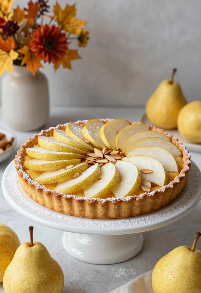 12 Thanksgiving Dessert Recipes for Cozy Classic Holiday Sweets - 7. Pear and Almond Tart