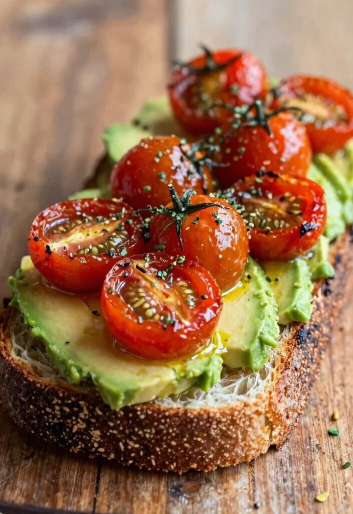 12 Vegetarian Brunch Recipes for Fresh Simple Midday Plates - 1. Avocado Toast with Roasted Tomatoes