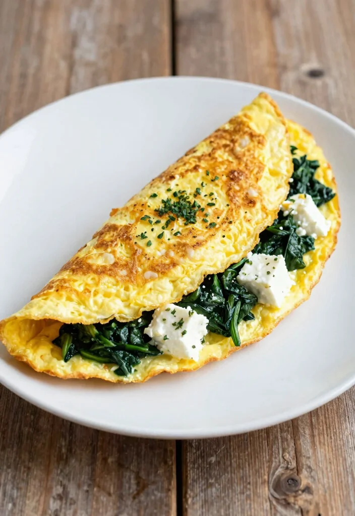 12 Vegetarian Brunch Recipes for Fresh Simple Midday Plates - 2. Spinach and Feta Stuffed Omelette