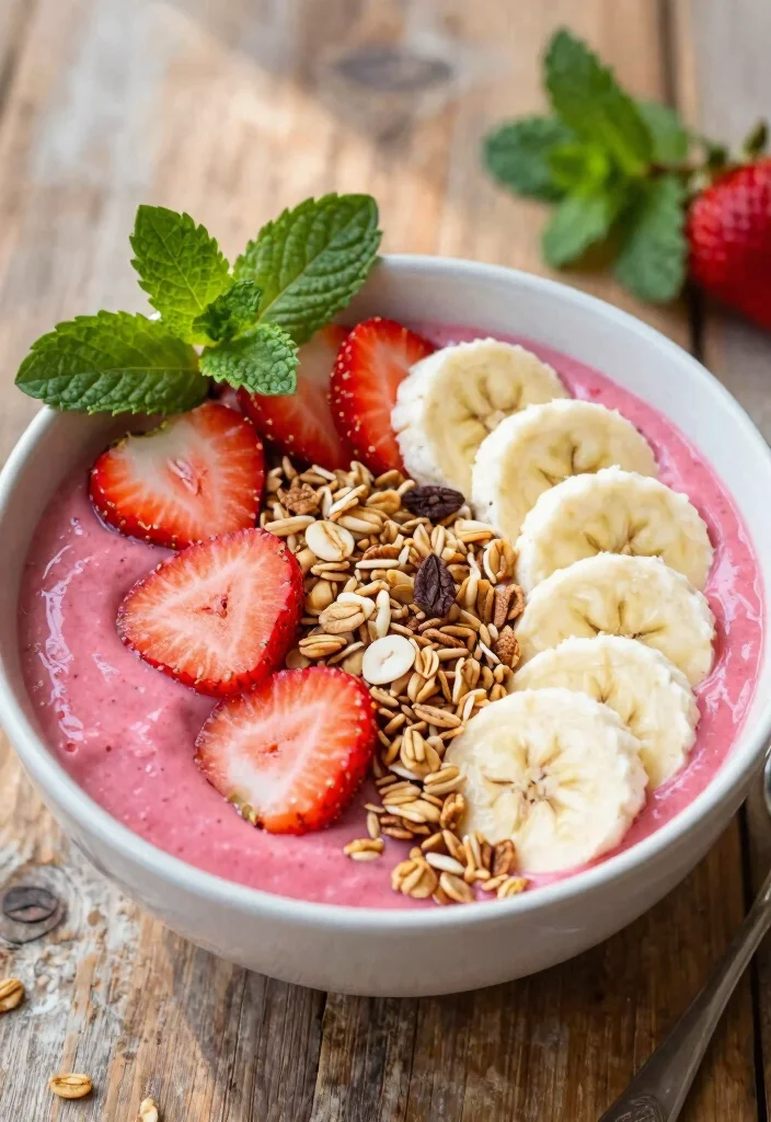 14 Strawberry Dessert Recipes for Fresh Simple Sweet Ideas - 1. Strawberry Banana Smoothie Bowl