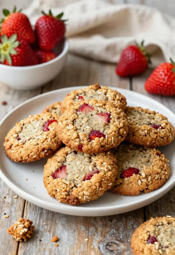 14 Strawberry Dessert Recipes for Fresh Simple Sweet Ideas - 3. Strawberry Oatmeal Cookies