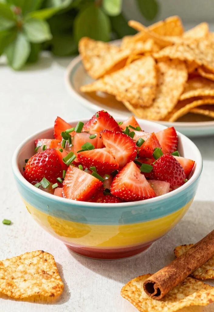 14 Strawberry Dessert Recipes for Fresh Simple Sweet Ideas - 8. Strawberry Fruit Salsa with Cinnamon Chips