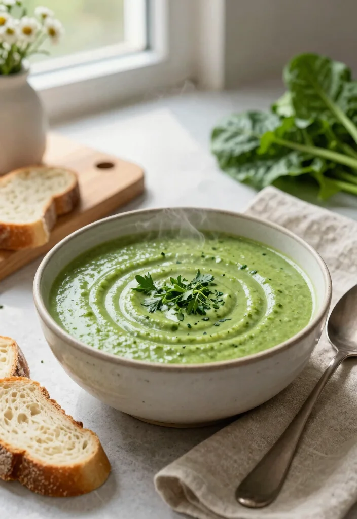 8 Vegan Swiss Chard Recipes for Light Nutritious Meals - 3. Creamy Vegan Swiss Chard Soup